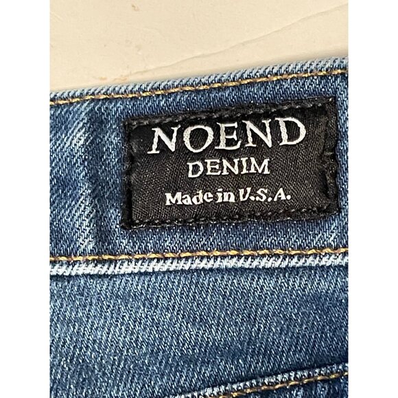 Noend Denim jeans womens 29 28 x 28 slim button fly high rise made USA blue work - Picture 16 of 16